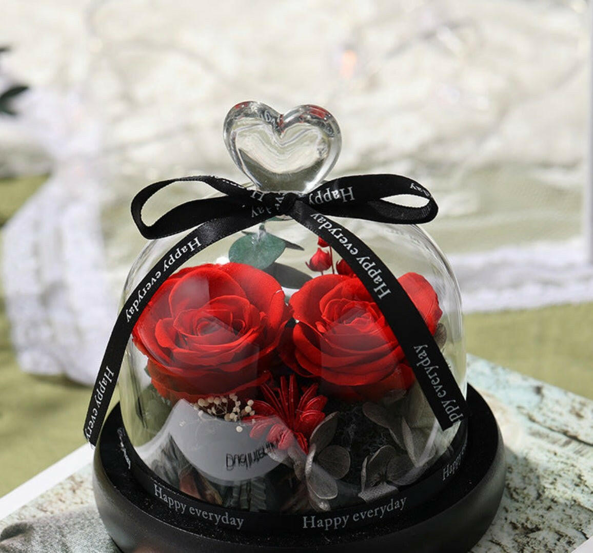 Eternal Flower Glass Cover Gift Box.