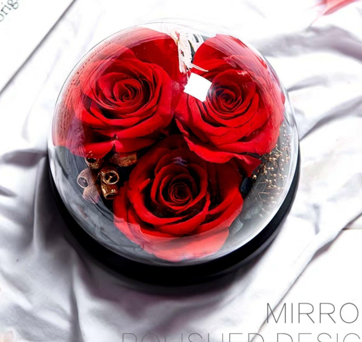 Eternal Flower Rose Bouquet with Glass Gift Box - Bewell Home