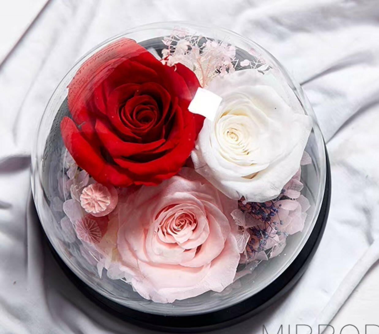 Eternal Flower Rose Bouquet with Glass Gift Box - Bewell Home