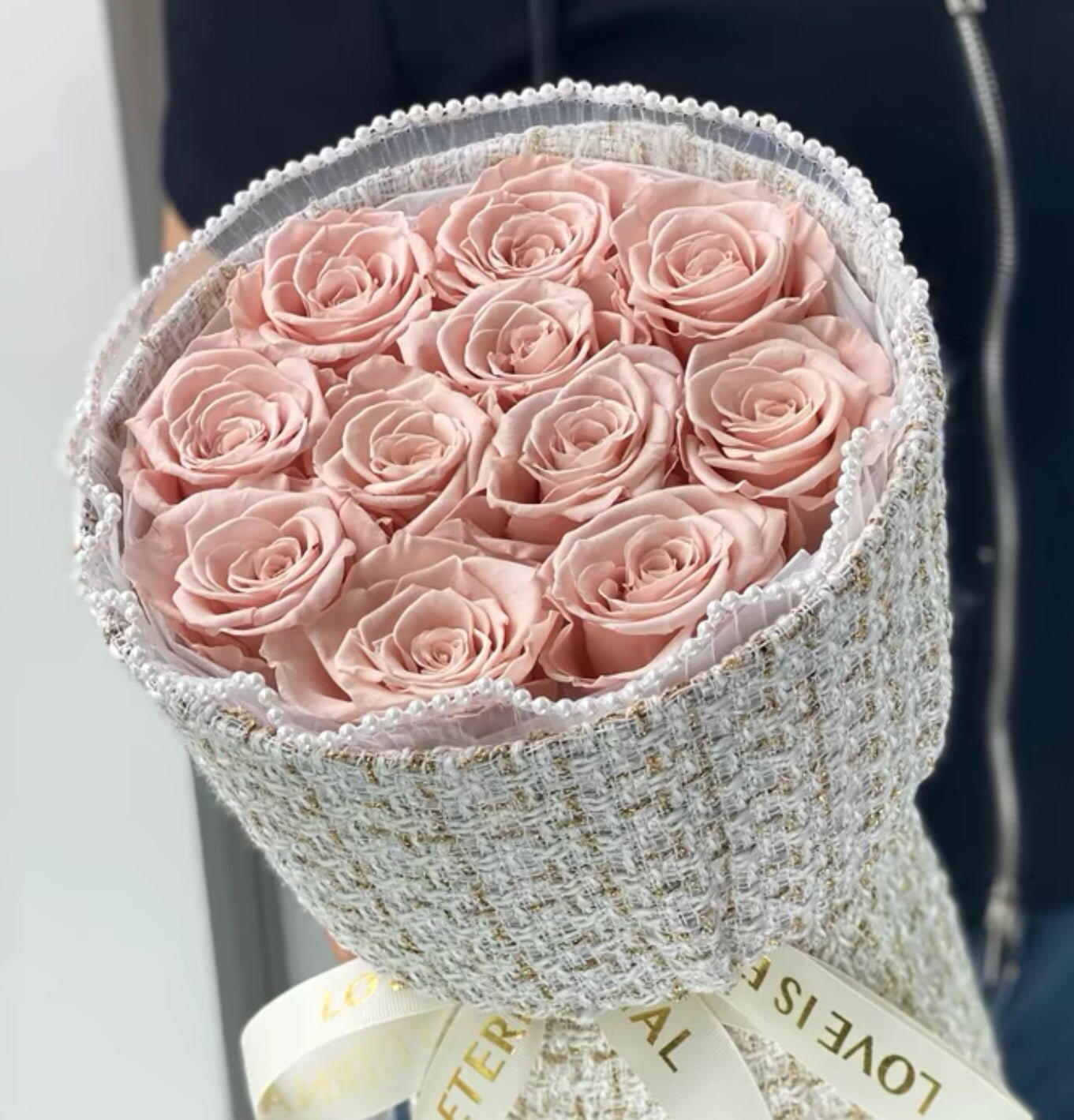 Eternal Flower Rose Bucket with Acrylic Gift Box.