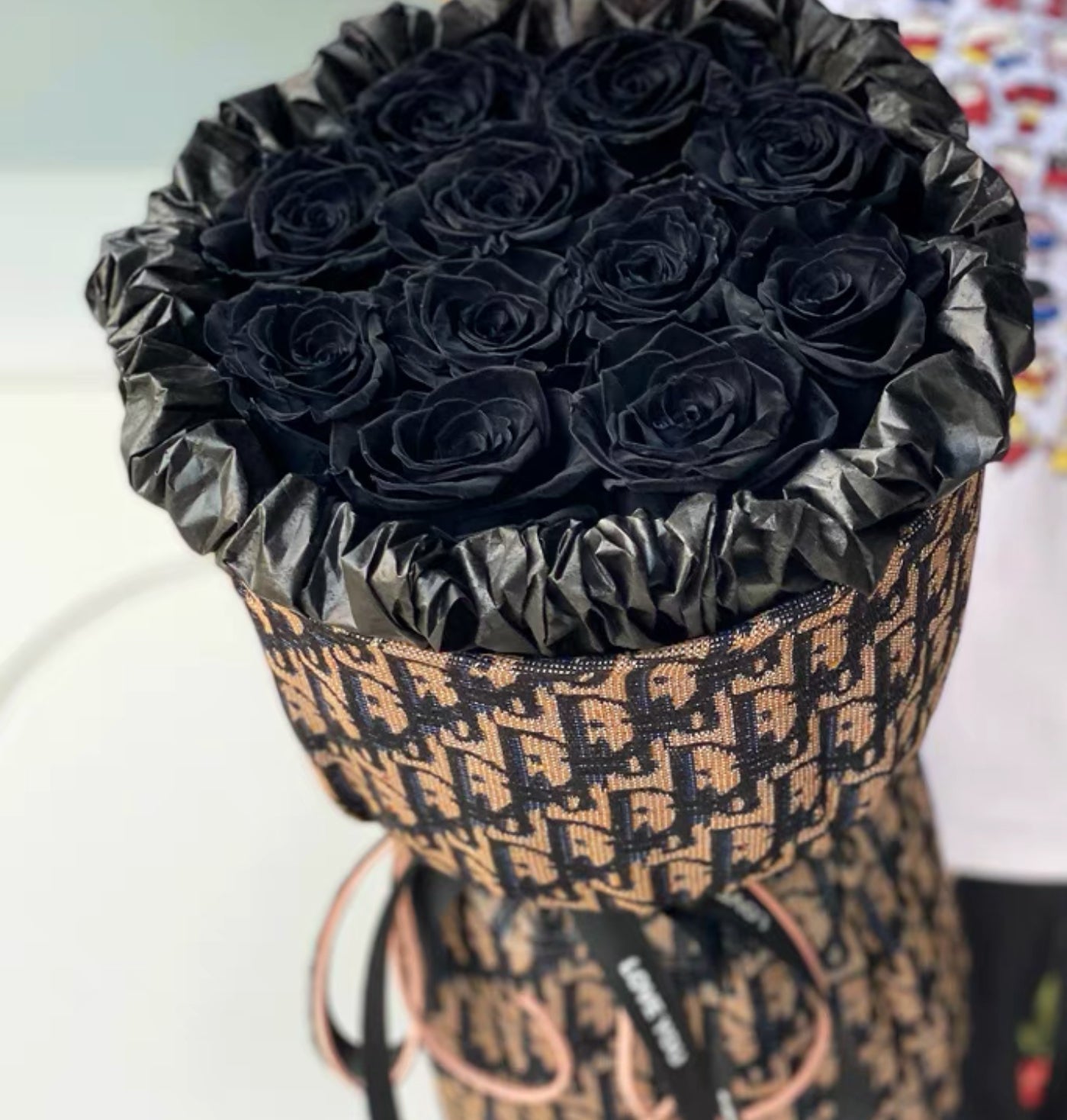 Eternal Flower Rose Bucket with Acrylic Gift Box - Bewell Home